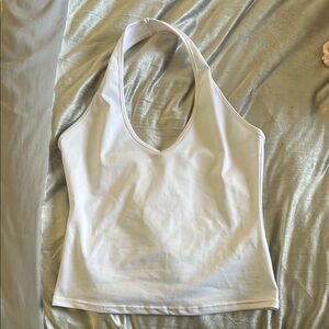 White Halter Neck Top